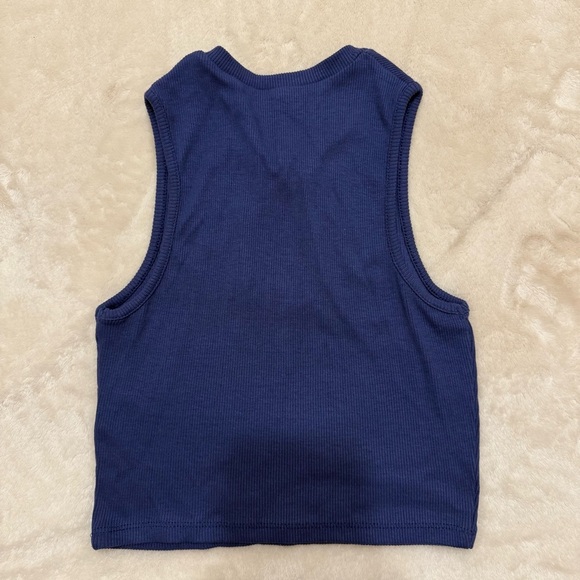Pull&Bear Ribbed Knit Top in Deep Blue Medium - Picture 3 of 3